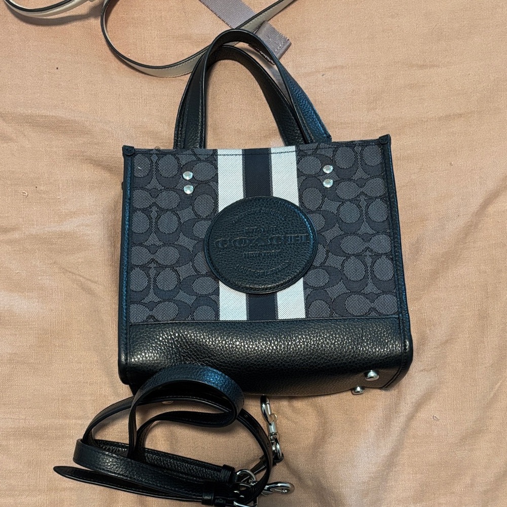 Coach Black and Gray Patterned Tote